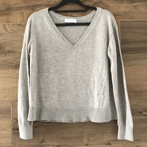 Everlane Gray Cotton V-Neck Sweater Size XS